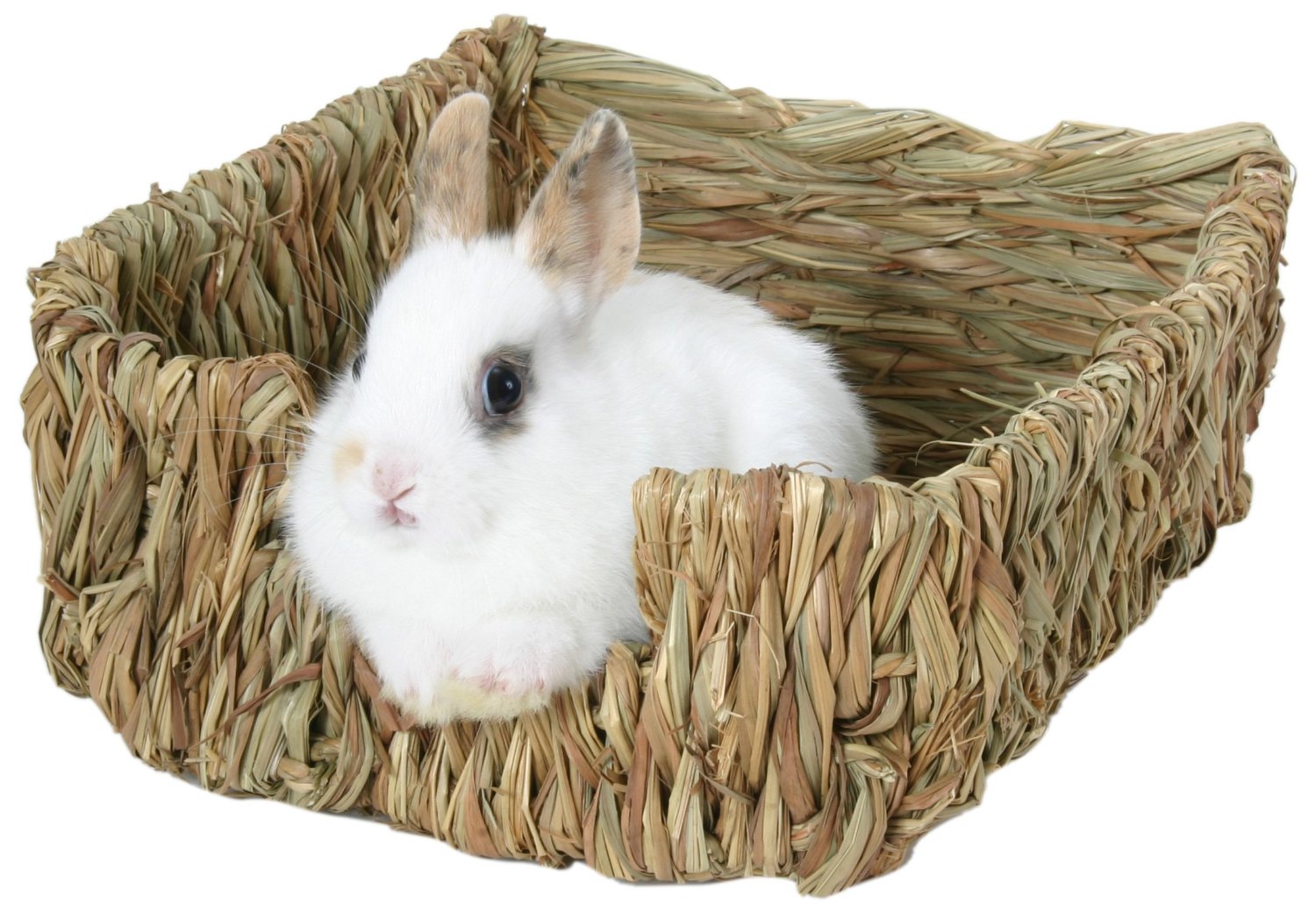 Woven grass bed for dwarf rabbits